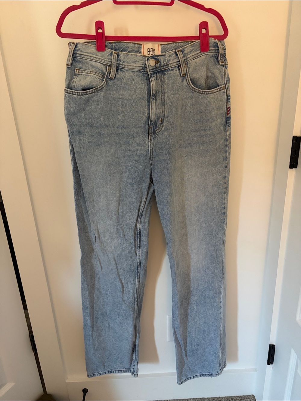 BDG Light Wash Straight Leg Jeans in Pale Blue
